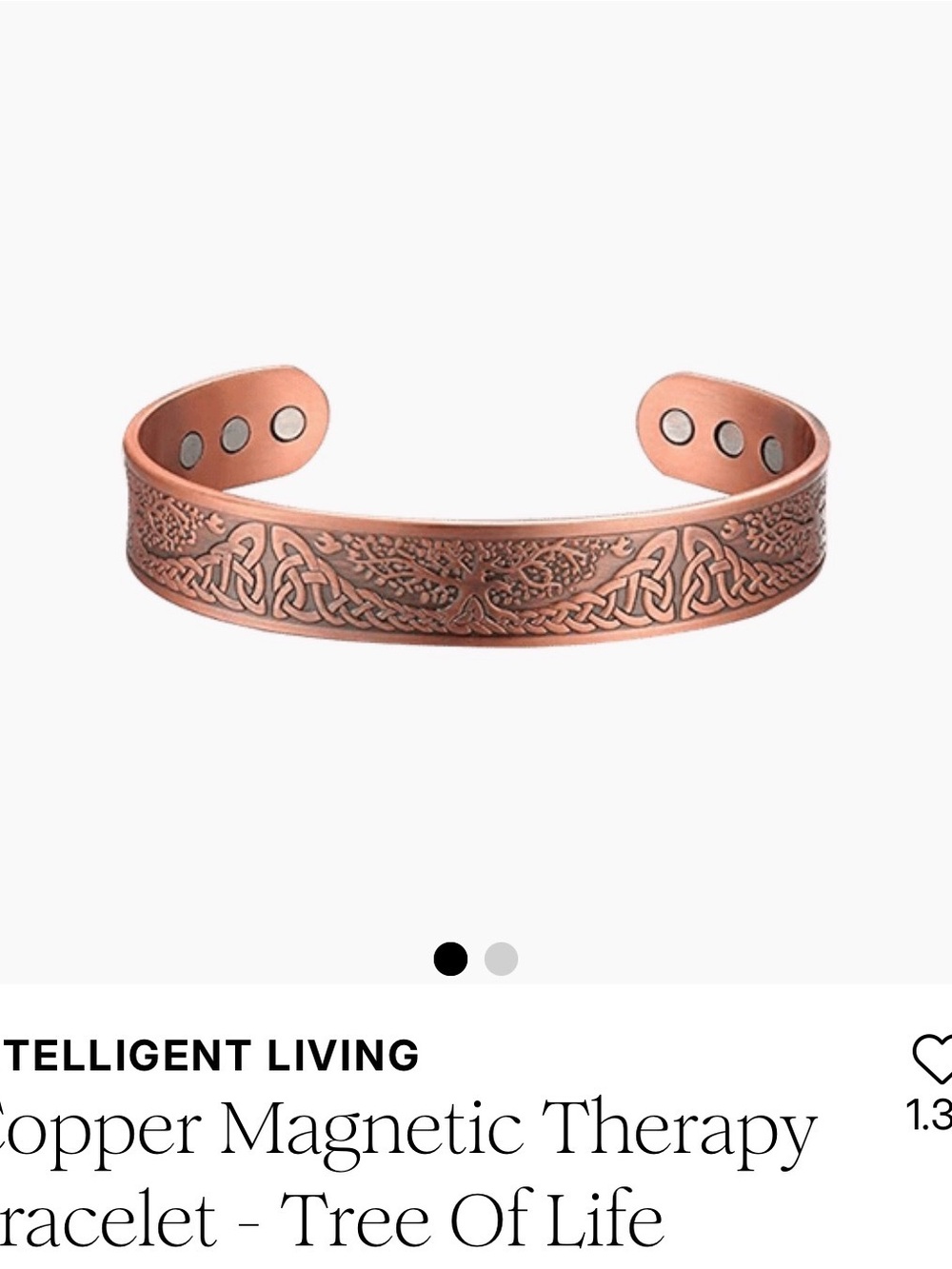 Copper Magnetic Therapy Bracelet - Tree of Life, Rose Copper NWOT